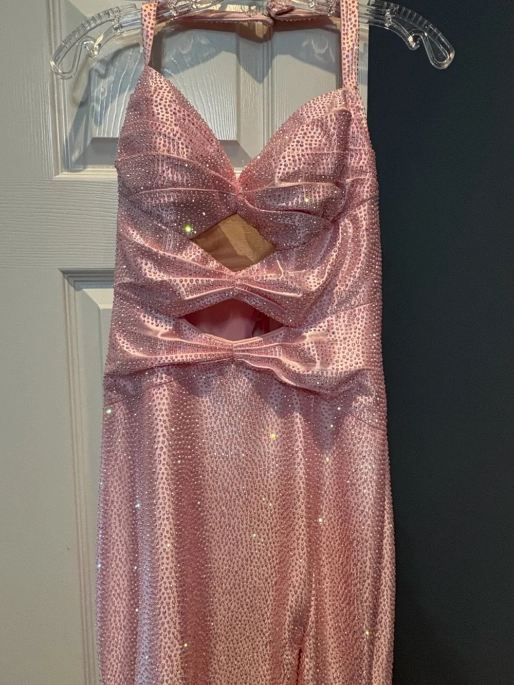 Sherri Hill Pink Sequin Cutout Prom Dress - Picture 1 of 3